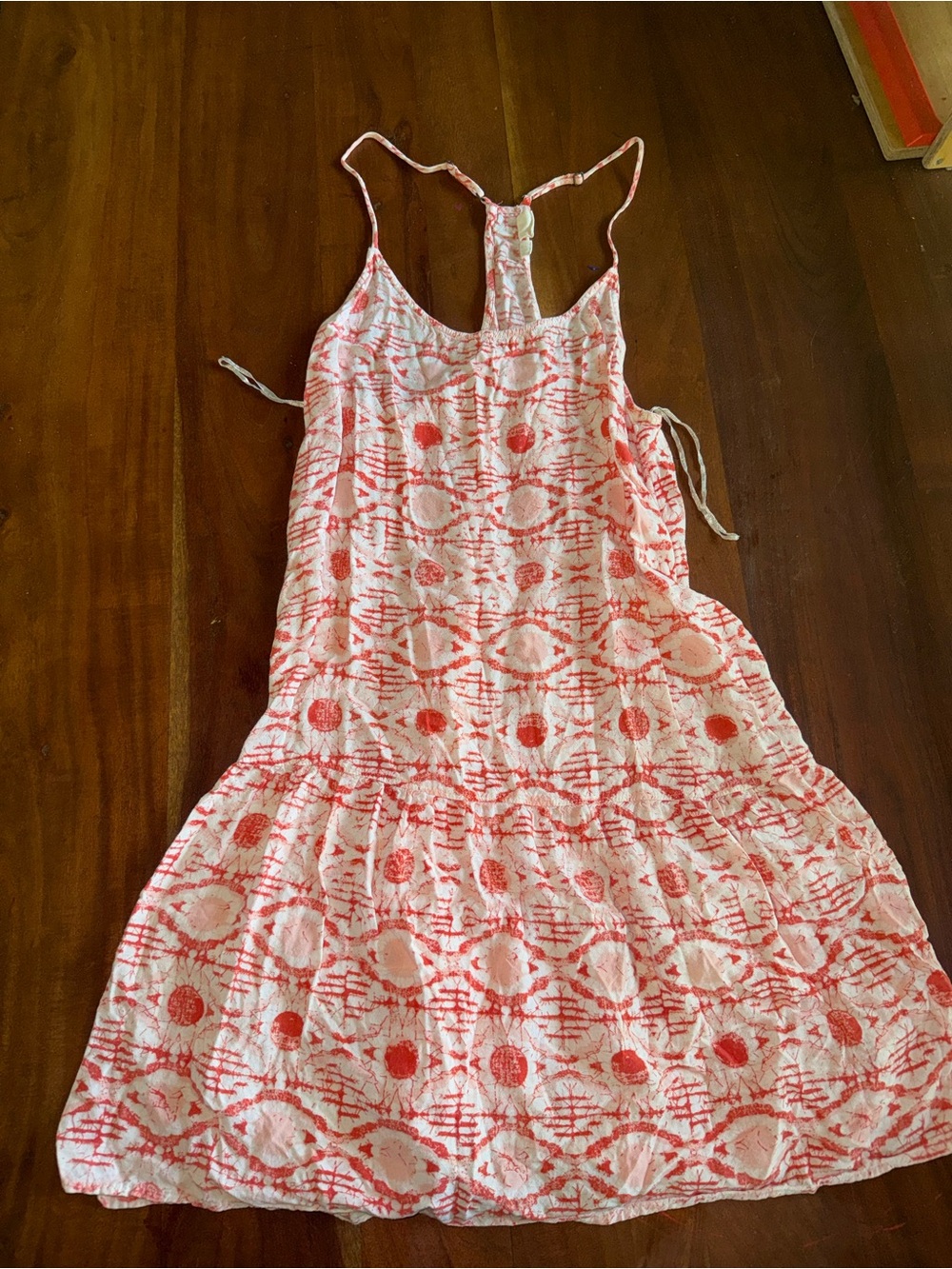 O'Neill White and Coral‎ Patterned Girls Sundress